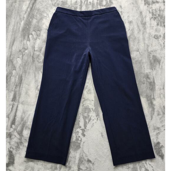 Counterparts Pants Womens 12P PETITE Blue High Rise Straight Leg Pull On Stretch - Picture 1 of 12